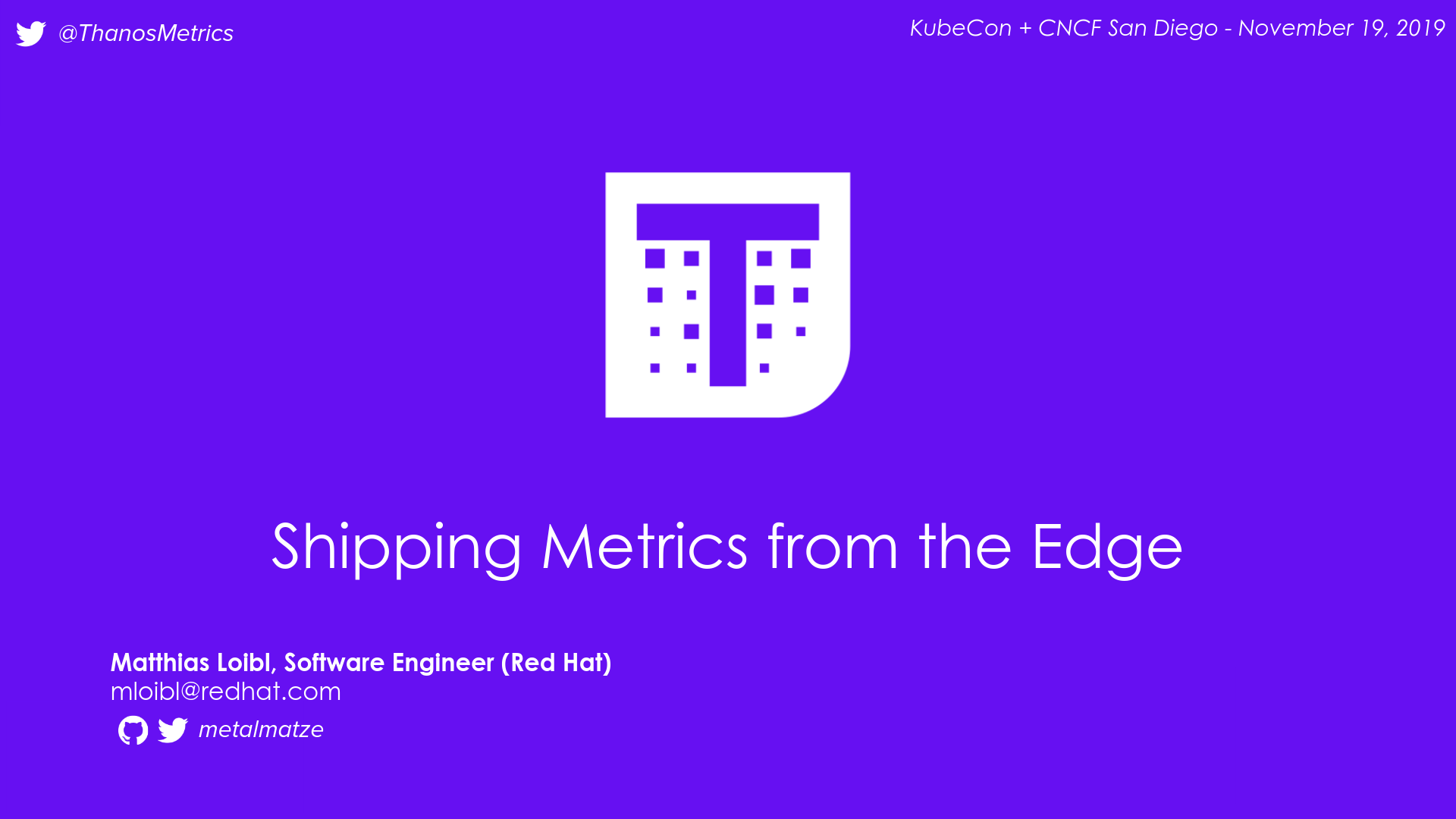 Talk: Shipping Metrics from the Edge